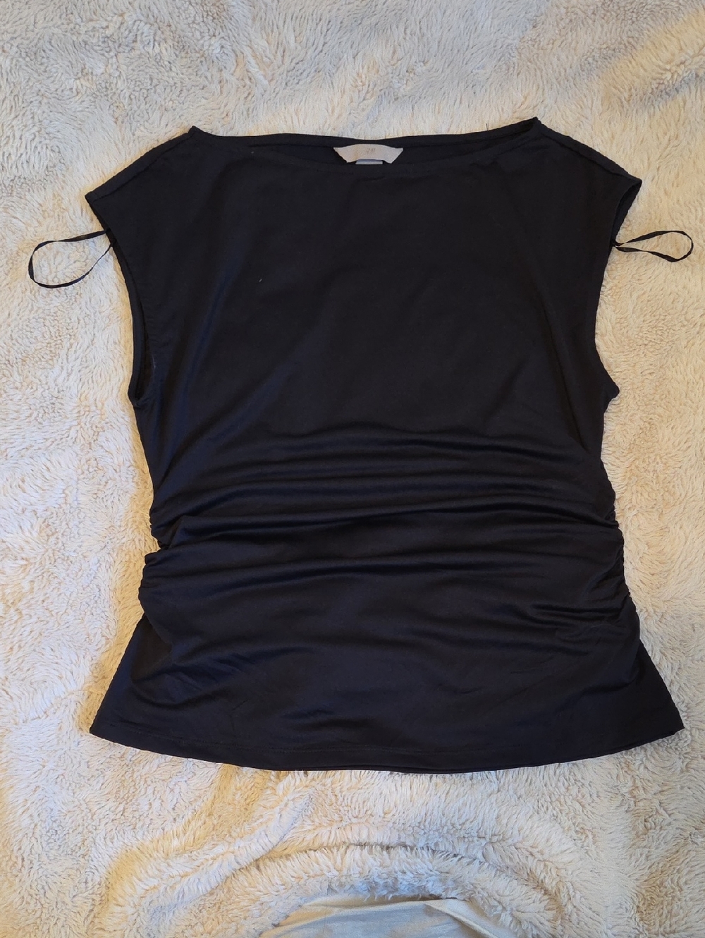 H&M Black Ruched Side Sleeveless Tank Top